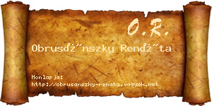 Obrusánszky Renáta névjegykártya