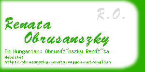 renata obrusanszky business card